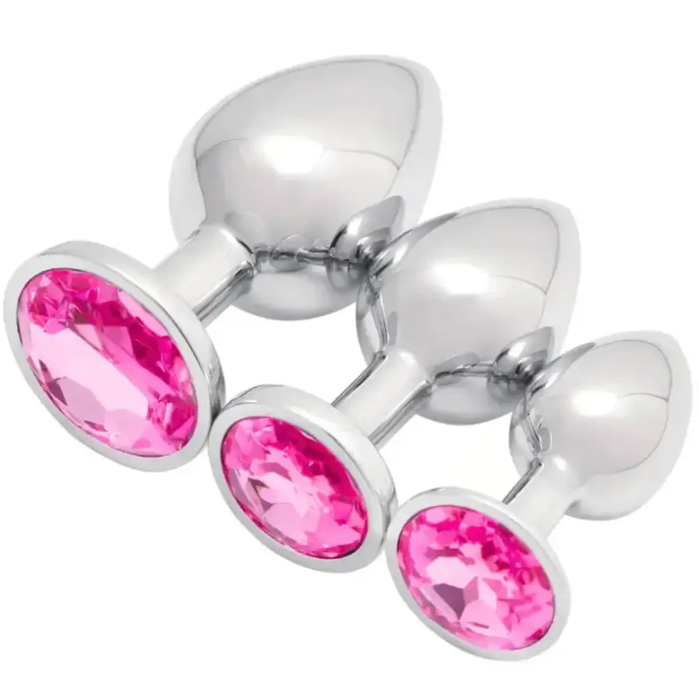 1-3pc Metal Butt Plug Anal Dildo Diamond Jewel Smooth Sex Toy Princess Stone - 1-3pc - Original Sexy Emporium United Kingdom Stoke-on-trent