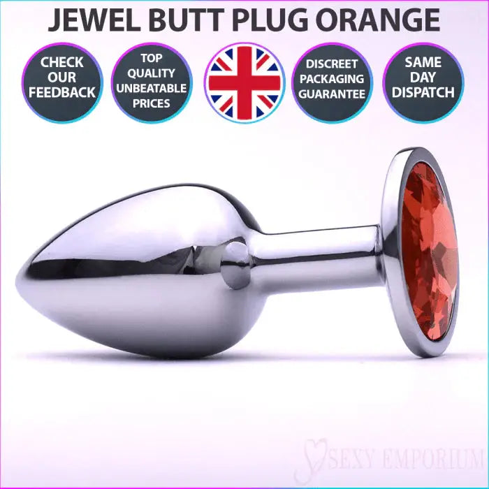 3 Inch Jewelled Beginner Metal Butt Plugs - Save 10% - Fast Shipping - Sale United Kingdom Stoke-on-trent