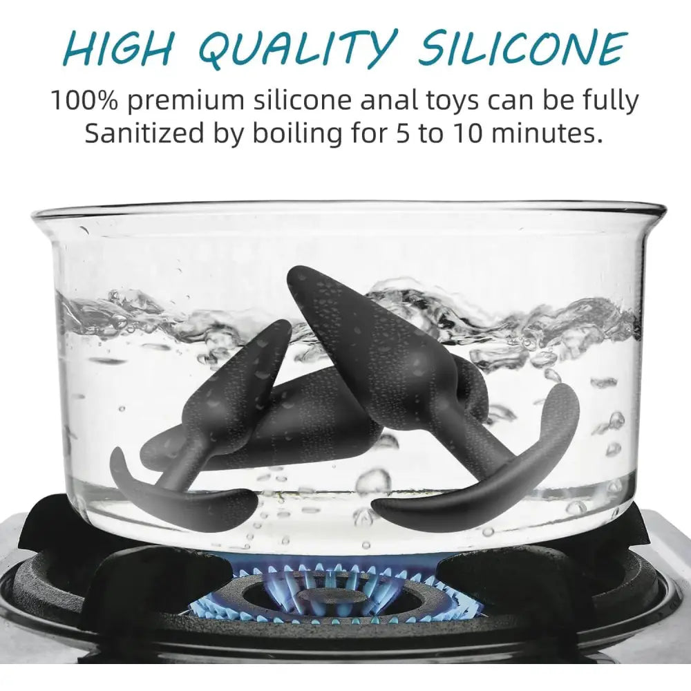 3pc Ass Anal Training Kit Silicone Butt Plug Adult Sex Toy for Beginner - Save 40% - 3pc - Dildo United Kingdom Stoke-on-trent