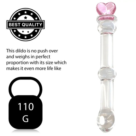 6.5 Inch Glass Dildo Clear with Pink Heart - Dildos - Save 15% - Fast Shipping - United Kingdom Stoke-on-trent