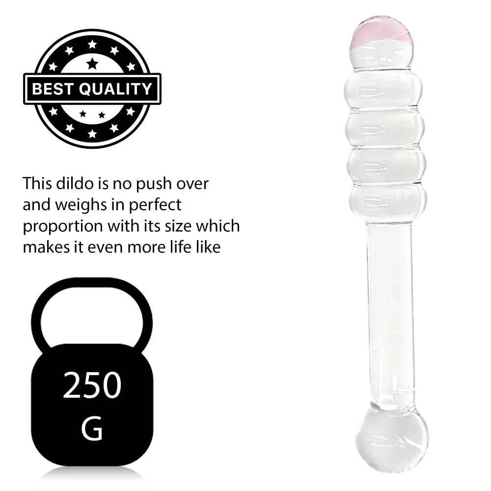 7.8 Inch Pink Tip Double Ended Glass Dildo - Dildos - Save 15% - Fast Shipping - United Kingdom Stoke-on-trent