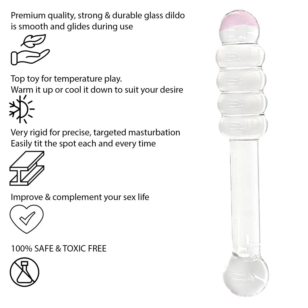7.8 Inch Pink Tip Double Ended Glass Dildo - Dildos - Save 15% - Fast Shipping - United Kingdom Stoke-on-trent