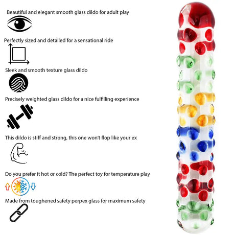 7 Inch Polka Dot Double Ended Glass Dildo - Sex Toy - Save 20% - Fast Shipping - United Kingdom Stoke-on-trent