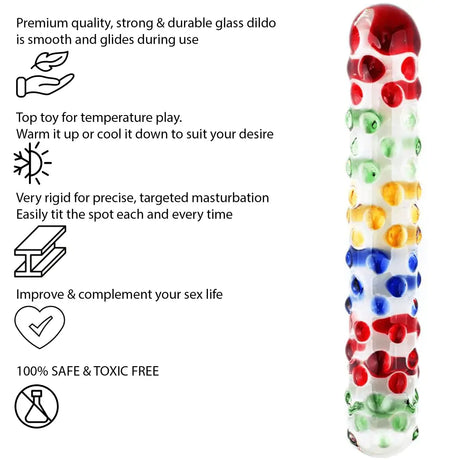 7 Inch Polka Dot Double Ended Glass Dildo - Sex Toy - Save 20% - Fast Shipping - United Kingdom Stoke-on-trent