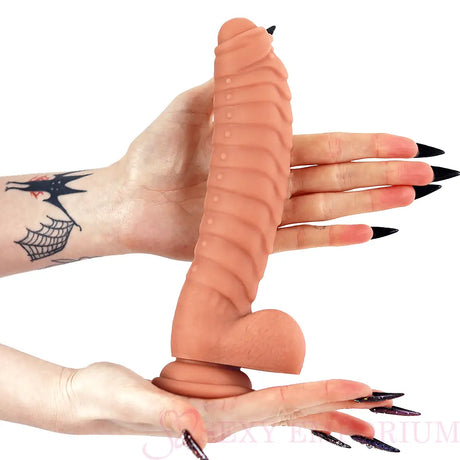 8.5 Inch Ribbed Dildo White - Dildos - Save 15% - Fast Shipping - United Kingdom Stoke-on-trent