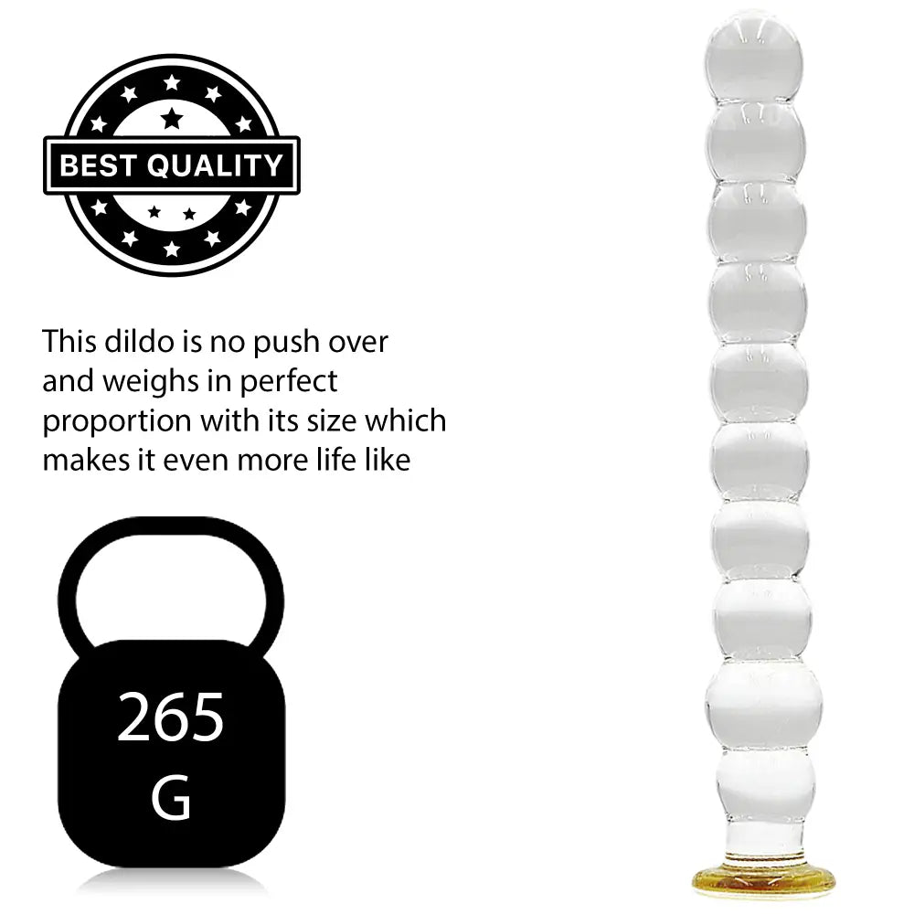9.25 Inch Bubble Ribbed Glass Dildo - Dildos - Save 15% - Fast Shipping - United Kingdom Stoke-on-trent