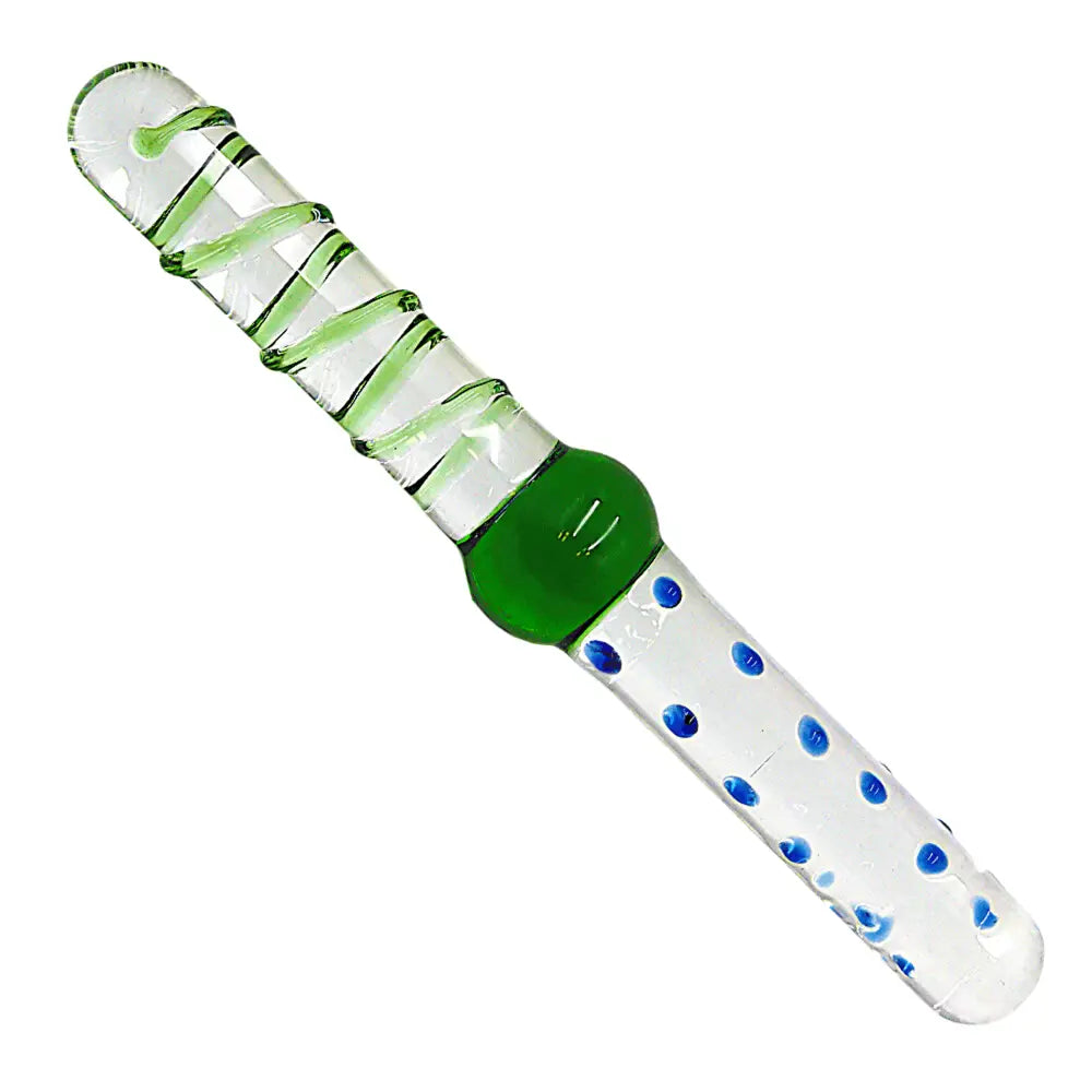 9 Inch Green & Blue Double Ended Glass Dildo - Sex Toy - Save 15% - Fast - United Kingdom Stoke-on-trent