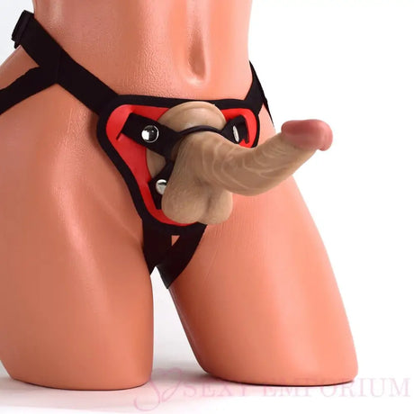 9 Inch Strap on Dildo with Red Harness - Save 20% - on - Fast Shipping - Sale United Kingdom Stoke-on-trent