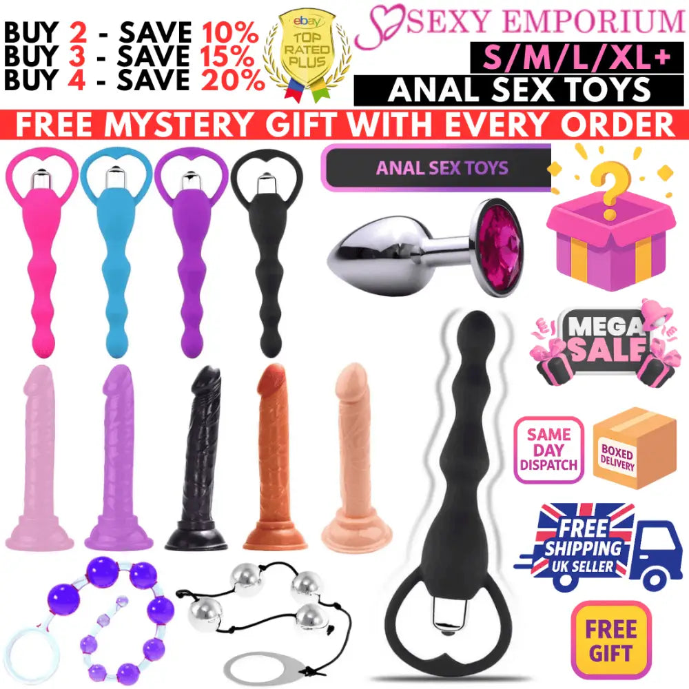 Anal Sex Toys for Women Men Couples Butt Plug Dildo Beads Vibrators Adult - Original Sexy Emporium – our Exclusive Toy Collection United