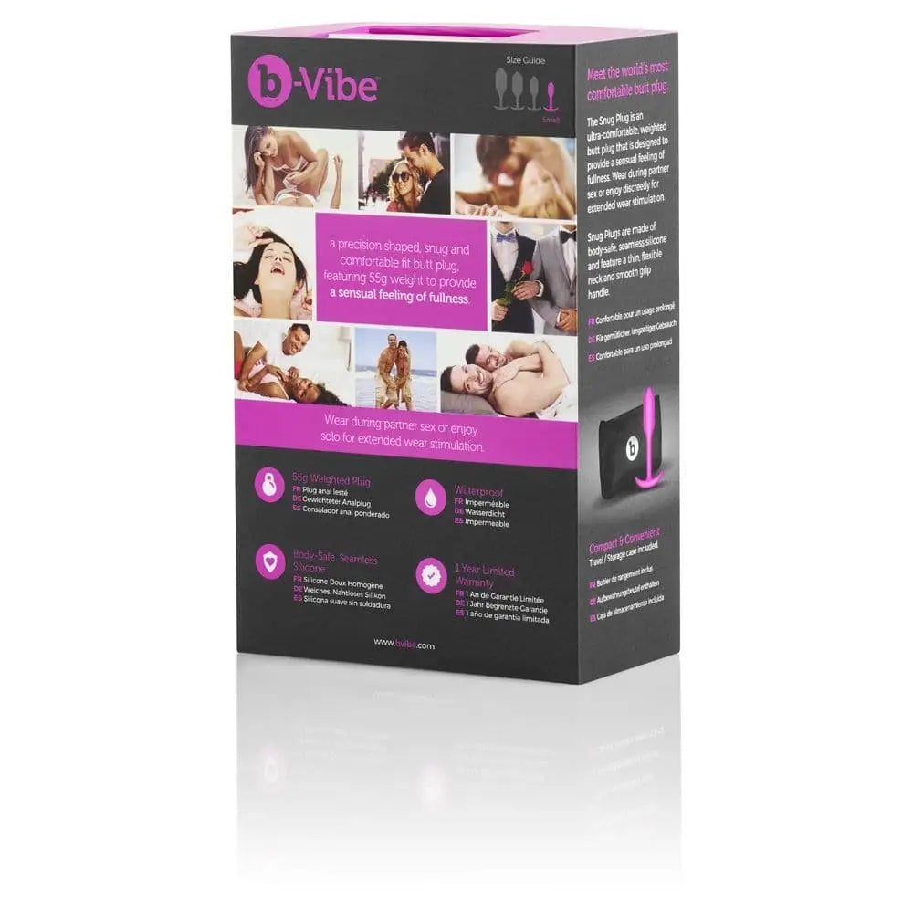 B-vibe Snug Plug 1 Fuchsia/silver - Sex Toys - Save 15% - B-vibe Fuchsia/silver - Fast Shipping - Anal Dildos United Kingdom Stoke-on-trent