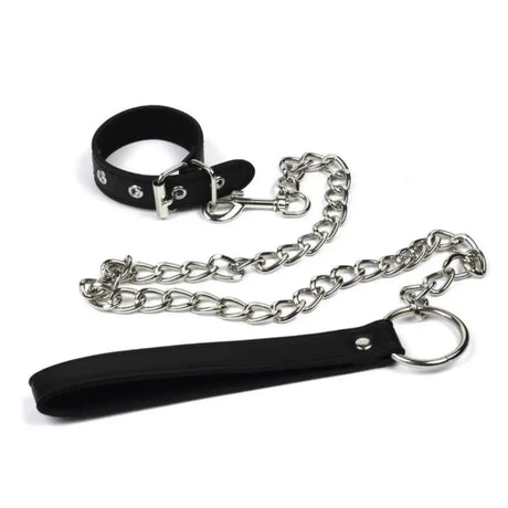 Bdsm Faux Leather Cock Collar and Metal Leash - Bondage Collars - Save 15% - Bdsm - Fast - Sale United Kingdom Stoke-on-trent