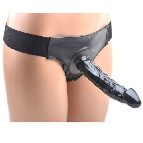 Black Hollow Strap on with Harness - Save 15% - on with - Fast Shipping - Dildo United Kingdom Stoke-on-trent