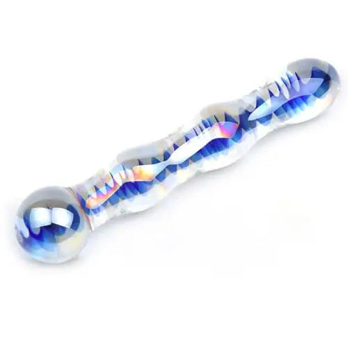 Blue Wavy Glass Dildo - Save 20% - Fast Shipping - United Kingdom Stoke-on-trent