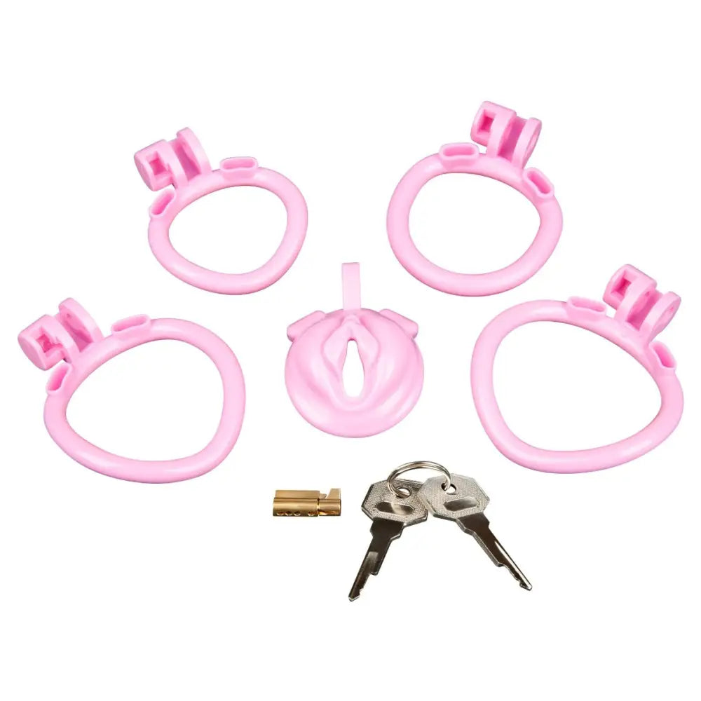 Blueline Bitchboy Degrading Mini Chastity Cage with Pussy Shape - Sale United Kingdom Stoke-on-trent