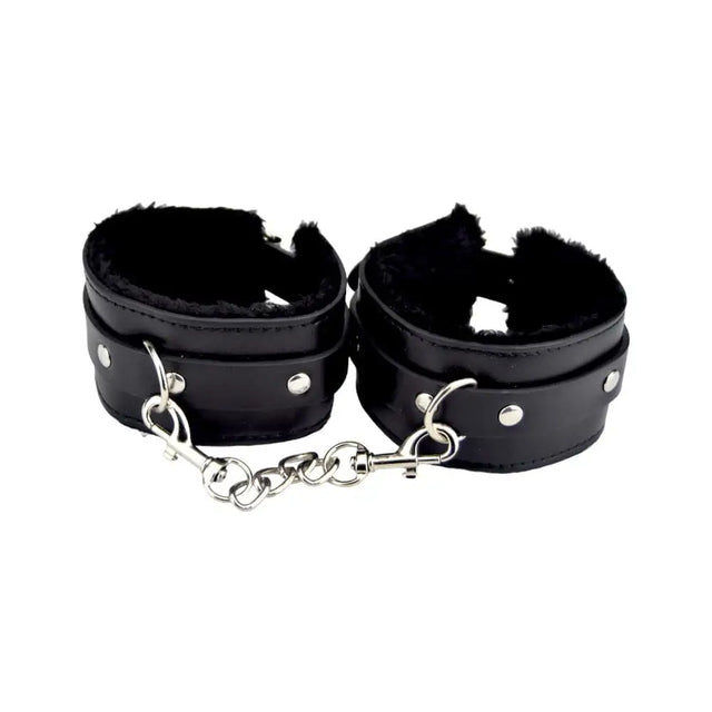 Bound to Please Furry Plush Wrist Cuffs Black - Bondage Restraints - Save 15% - Fast - Sale United Kingdom Stoke-on-trent