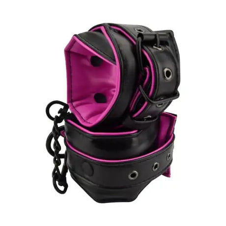 Bound to Please Pink & Black Ankle Cuffs - Bondage Restraints - Save 15% - Fast Shipping - Sale United Kingdom Stoke-on-trent