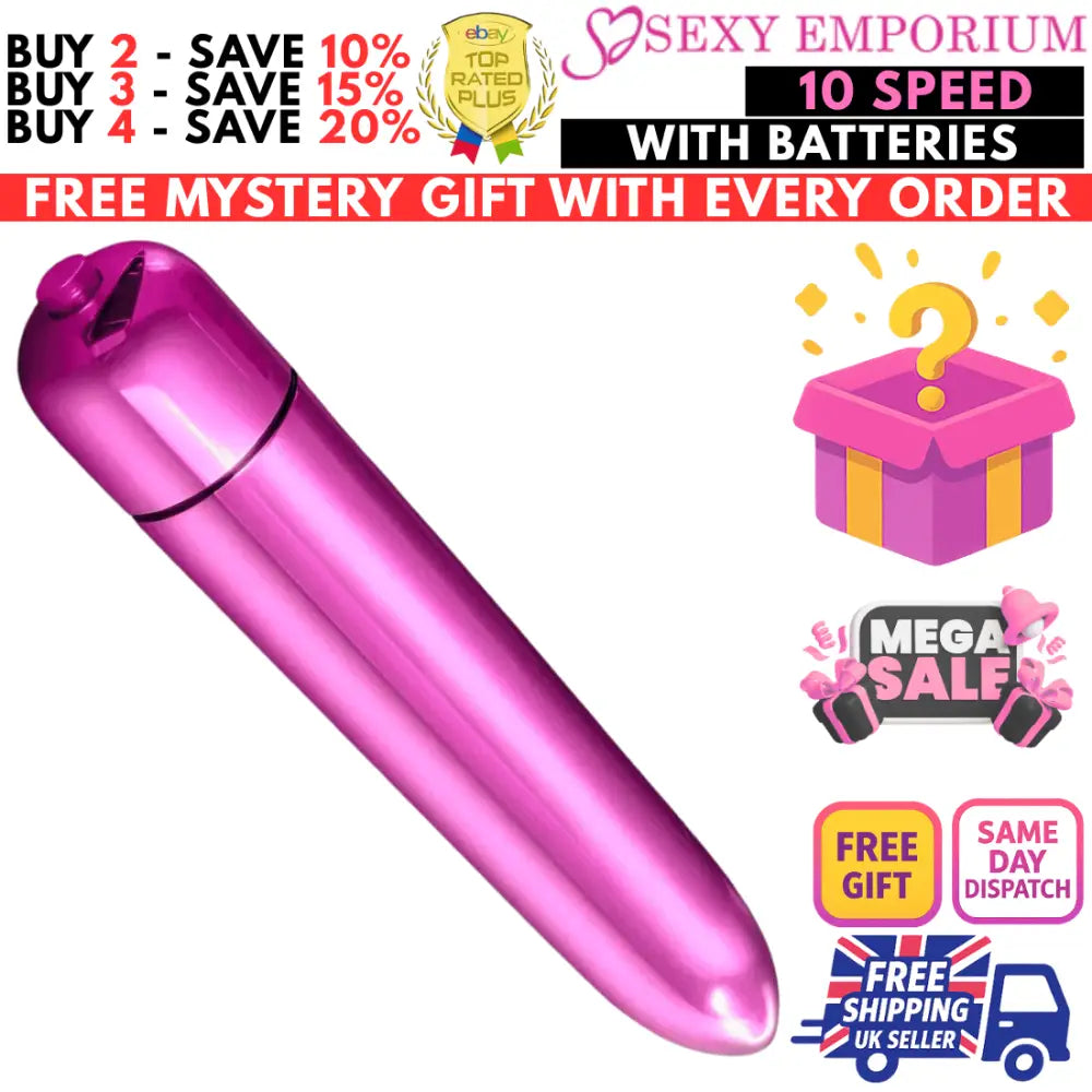 Bullet Vibrator Sex Toy Women Clitoral G-spot Stimulator 1-10 Speed/mode Dildo - G-spot - Original Sexy Emporium United Kingdom