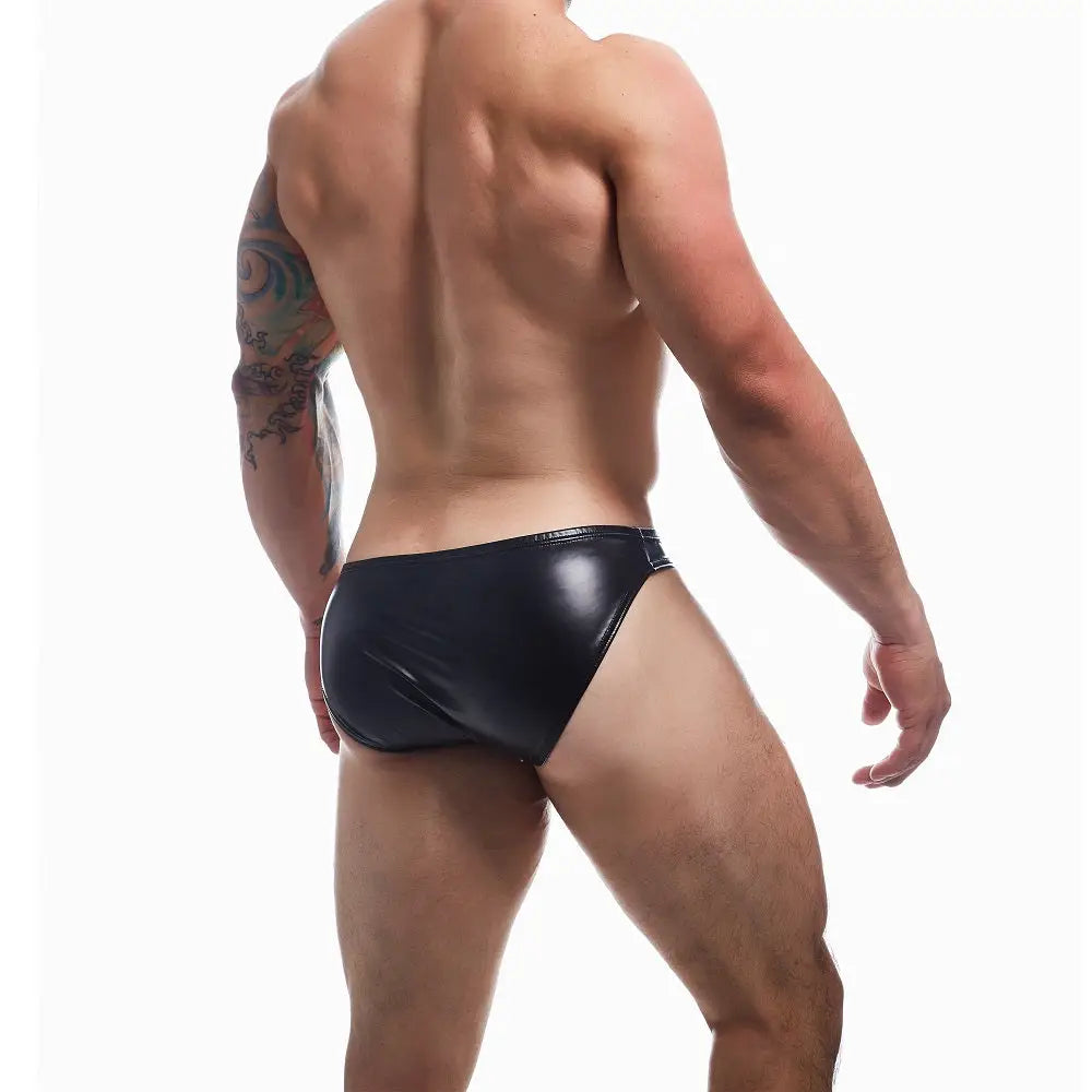 C4m Boost Black Leatherette Bikini Brief Medium - Men’s Sexy Underwear - Save 20% - C4m - Fast - Sale United Kingdom Stoke-on-trent