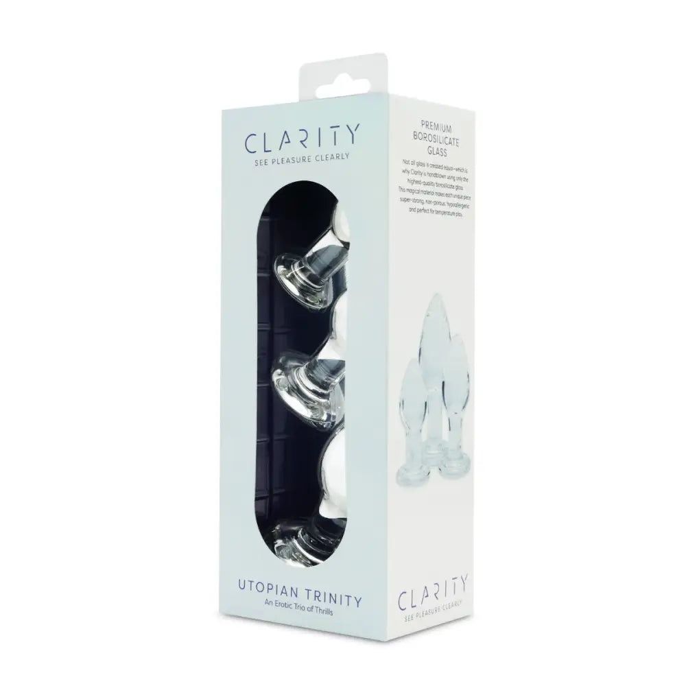 Clarity - Glass Dildo - Utopian Trinity - Save 10% - Fast Shipping - Anal Dildos United Kingdom Stoke-on-trent