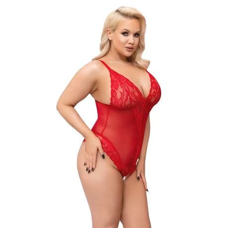 Cottelli Curves Crotchless Body Red - Fast Shipping - Sale United Kingdom Stoke-on-trent