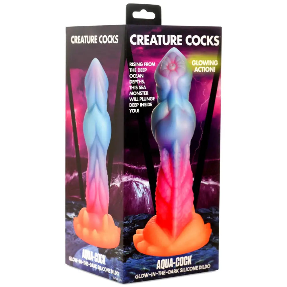 Creature Cocks Aqua Cock Glow in the Dark Silicone Dildo - Save 15% - in the - United Kingdom Stoke-on-trent