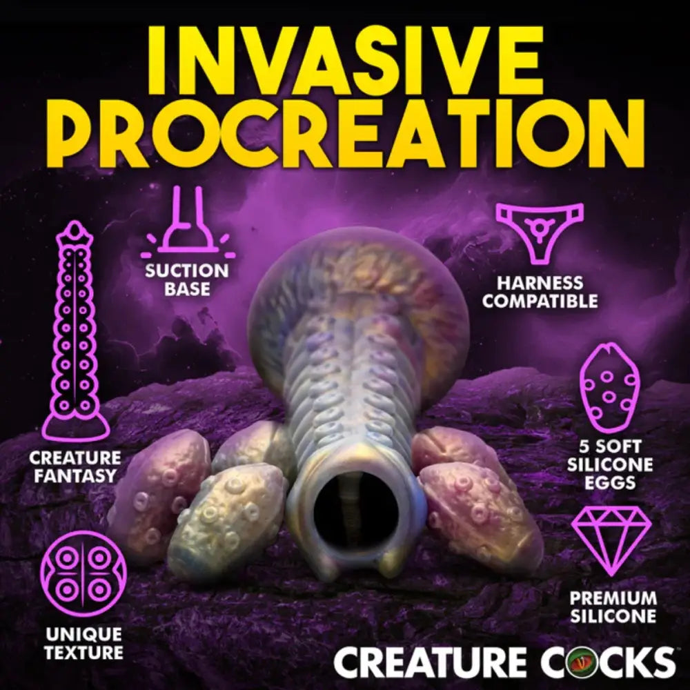Creature Cocks Deep Invader Tentacle Ovipositor Silicone Dildo with Eggs - Save 10% - United Kingdom Stoke-on-trent