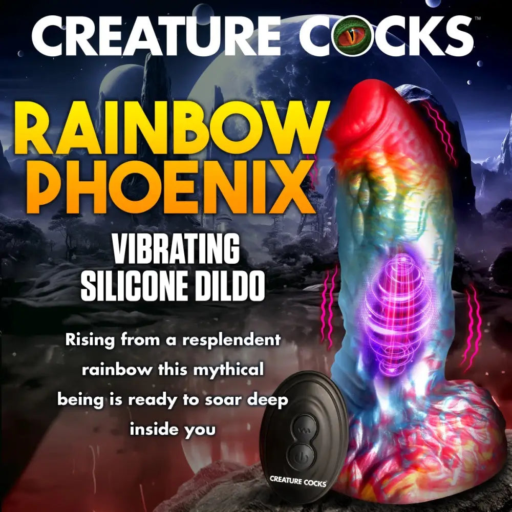 Creature Cocks Rainbow Phoenix Vibrating Silicone Dildo - Save 10% - United Kingdom Stoke-on-trent