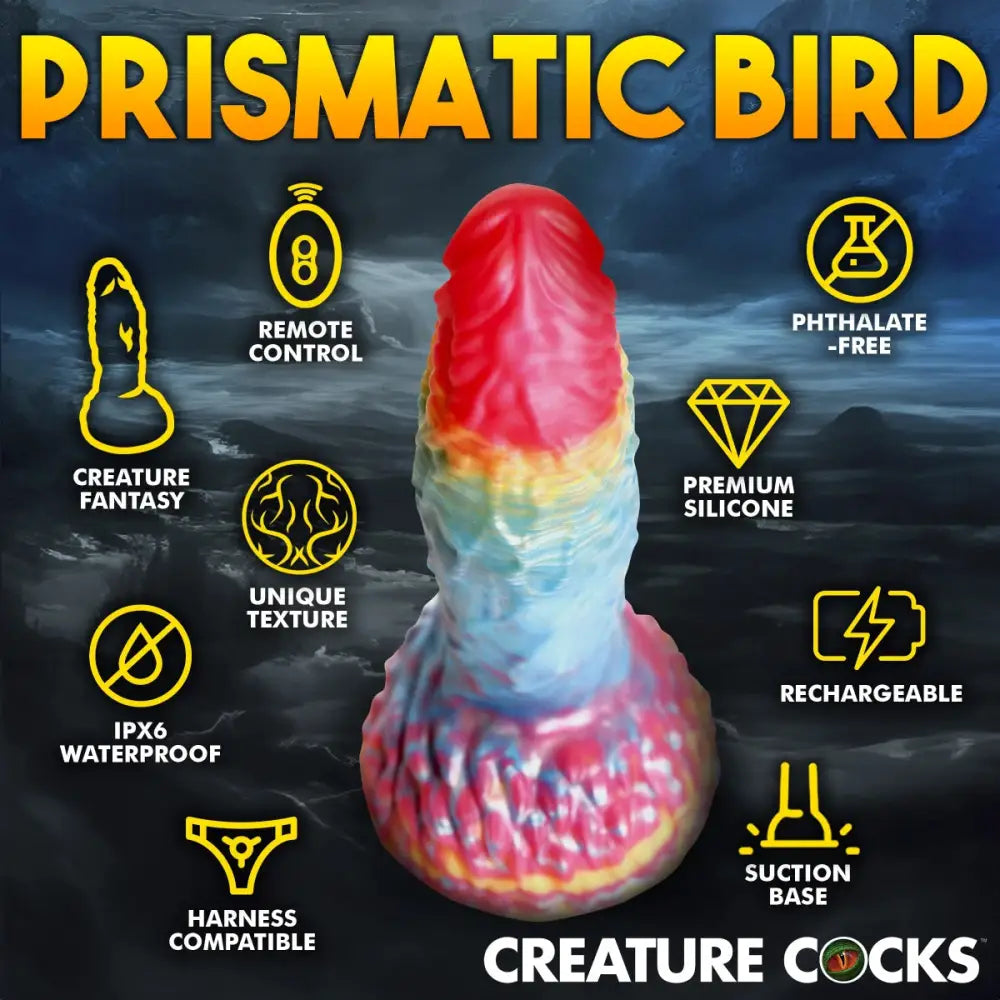 Creature Cocks Rainbow Phoenix Vibrating Silicone Dildo - Save 10% - United Kingdom Stoke-on-trent