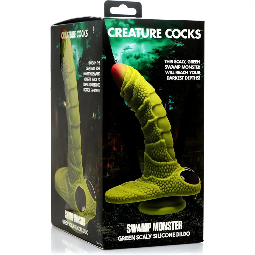 Creature Cocks Swamp Monster Scaly Silicone Dildo Green - Save 25% - 10% - Dildos United Kingdom Stoke-on-trent