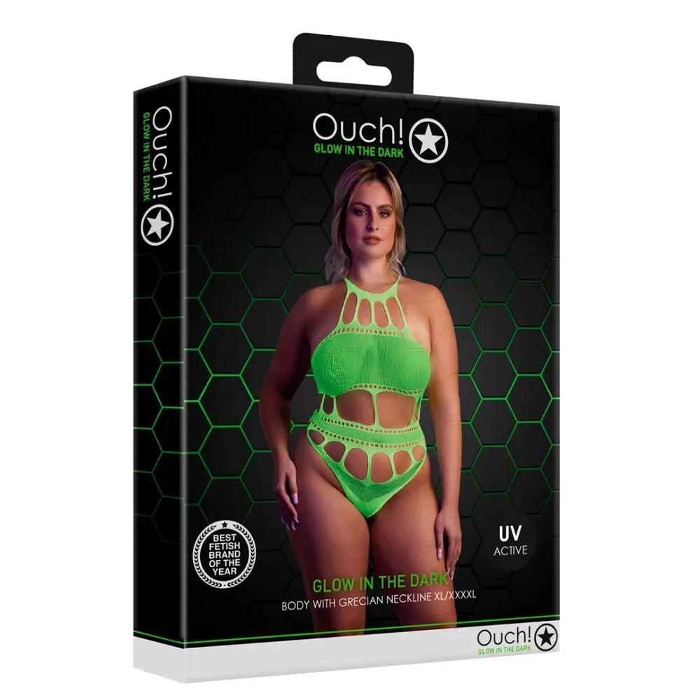 Cut out Thong Bodysuit Neon Green Plus Size - out - Fast Shipping - Sexy Lingerie United Kingdom Stoke-on-trent