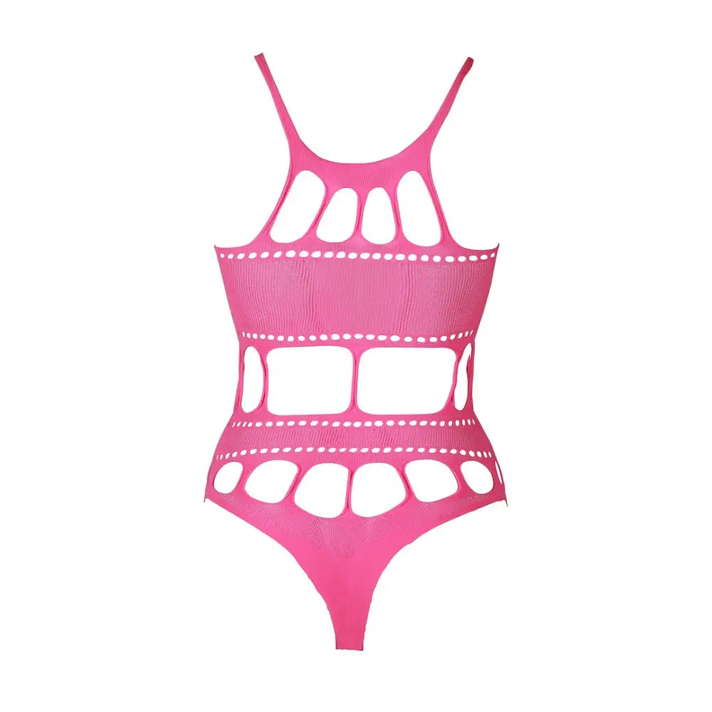 Cut out Thong Bodysuit Neon Pink Plus Size - out - Fast Shipping - Sexy Lingerie United Kingdom Stoke-on-trent
