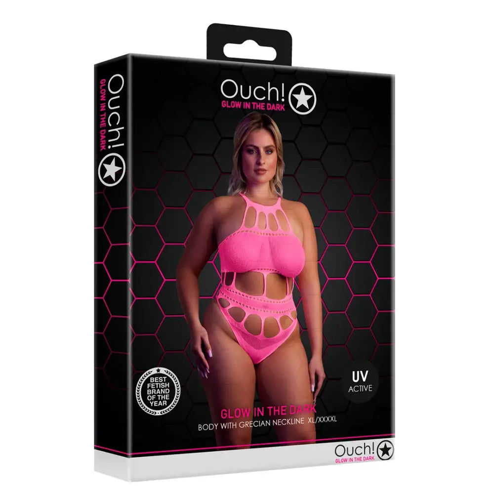 Cut out Thong Bodysuit Neon Pink Plus Size - out - Fast Shipping - Sexy Lingerie United Kingdom Stoke-on-trent