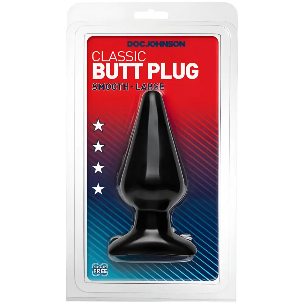 Doc Johnson Classic Butt Plug Large Black - Plugs - Save 20% - Fast Shipping - Sale United Kingdom Stoke-on-trent
