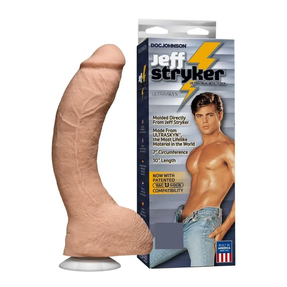 Doc Johnson Jeff Stryker Realistic Cock with Vac-u-lock Suction Cup White - Sex Toys - Save 20% - Vac-u-lock - Dildo United Kingdom