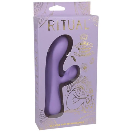 Doc Johnson Ritual Aura Rechargeable Purple Silicone Rabbit Vibe - Sex Toys - Save 15% - Vibrator United Kingdom Stoke-on-trent