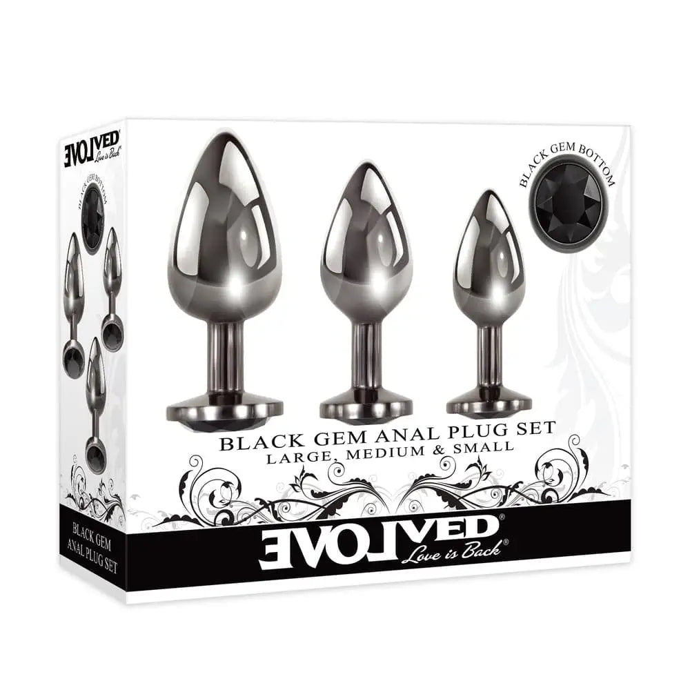 Evolved Black Gem Anal Plug Set - Save 20% - Fast Shipping - Sale United Kingdom Stoke-on-trent