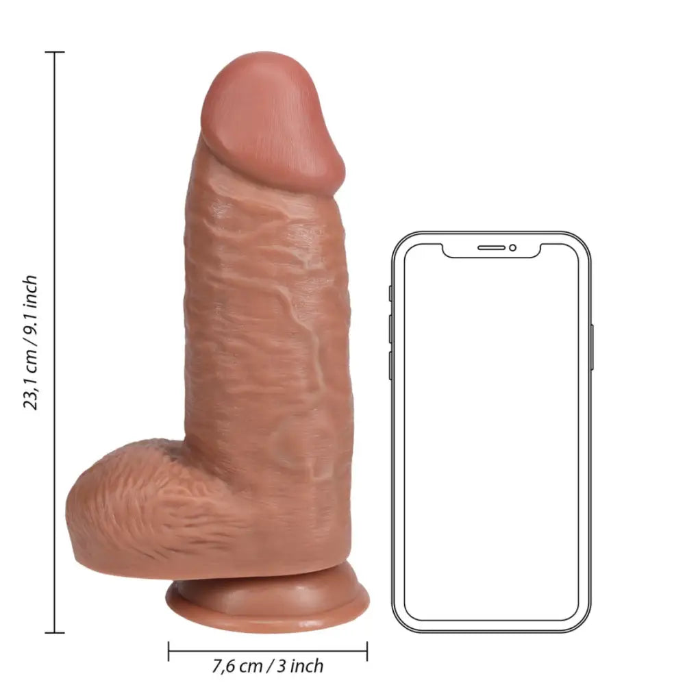 Extra Thick with Balls 9 Tan - Fast Shipping - Dildo United Kingdom Stoke-on-trent