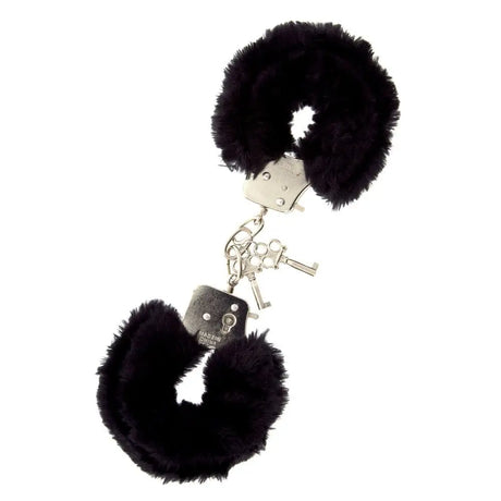 Furry Metal Handcuffs Black - Save 15% - Fast Shipping - Sale United Kingdom Stoke-on-trent