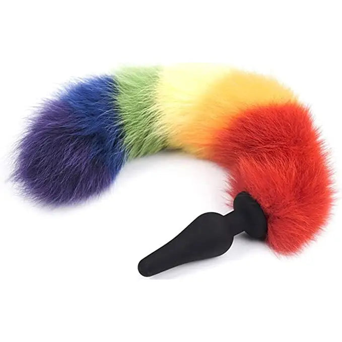 Furry Rainbow Butt Plug Tail - Save 20% - Fast Shipping - Sale United Kingdom Stoke-on-trent