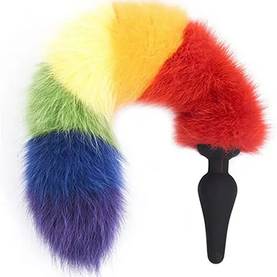Furry Rainbow Butt Plug Tail - Save 20% - Fast Shipping - Sale United Kingdom Stoke-on-trent