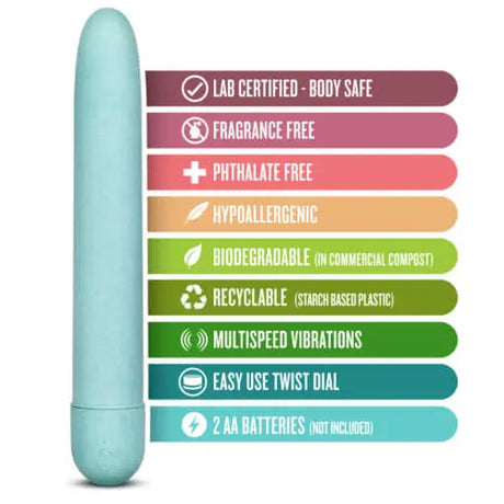 Gaia Biodegradable Eco Vibrator Blue - Bullet Vibrators - Save 15% - Fast Shipping - United Kingdom Stoke-on-trent
