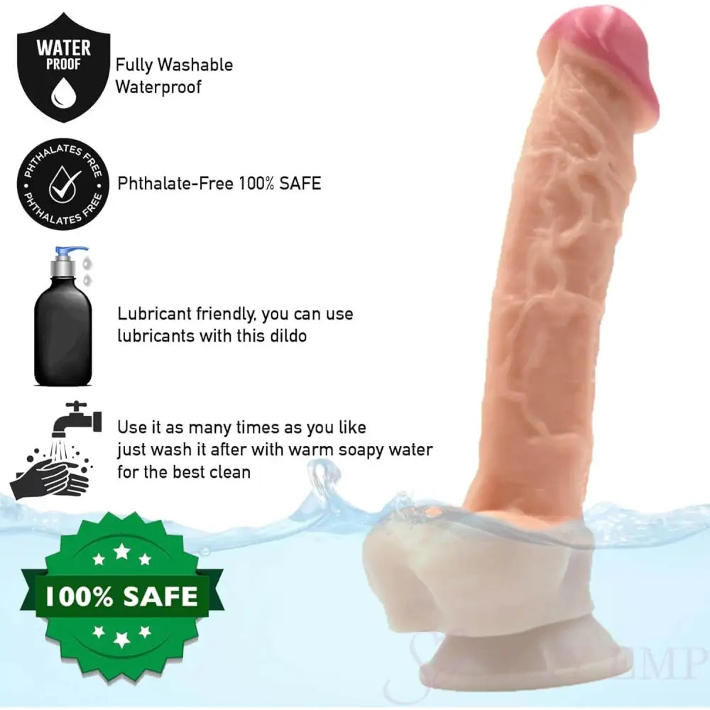 Gargantua Realistic 9.5 Inch Dildo Flesh – Large Suction Cup Sex Toy - Dildos - Save 40% - United Kingdom Stoke-on-trent