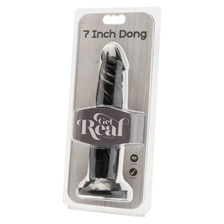 Get Real 7 Inch Dong Shiny Black - Save 15% - Fast Shipping - Dildo United Kingdom Stoke-on-trent