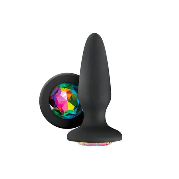 Glams Silicone Rainbow Gem Butt Plug Black - Save 20% - Fast Shipping - Sale United Kingdom Stoke-on-trent