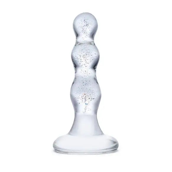 Glas Triple Play Beaded Butt Plug Clear (4’’) - Sex Toys - Save 15% - Fast - Sale United Kingdom Stoke-on-trent