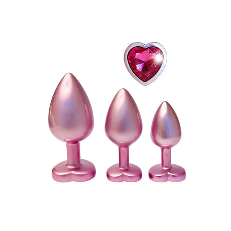 Gleaming Love Pearl Pink Butt Plug Set - Save 15% - Fast Shipping - Anal Dildos United Kingdom Stoke-on-trent