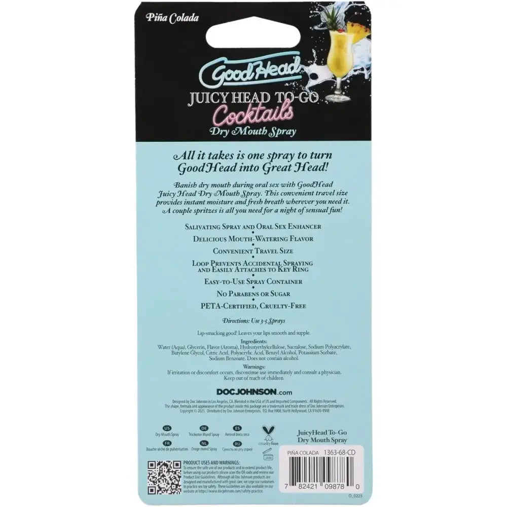 Goodhead Deep Throat Spray Togo Pina Colada - Save 30% - Goodhead Togo Mango 30oz - Fast Shipping - Sale United Kingdom Stoke-on-trent