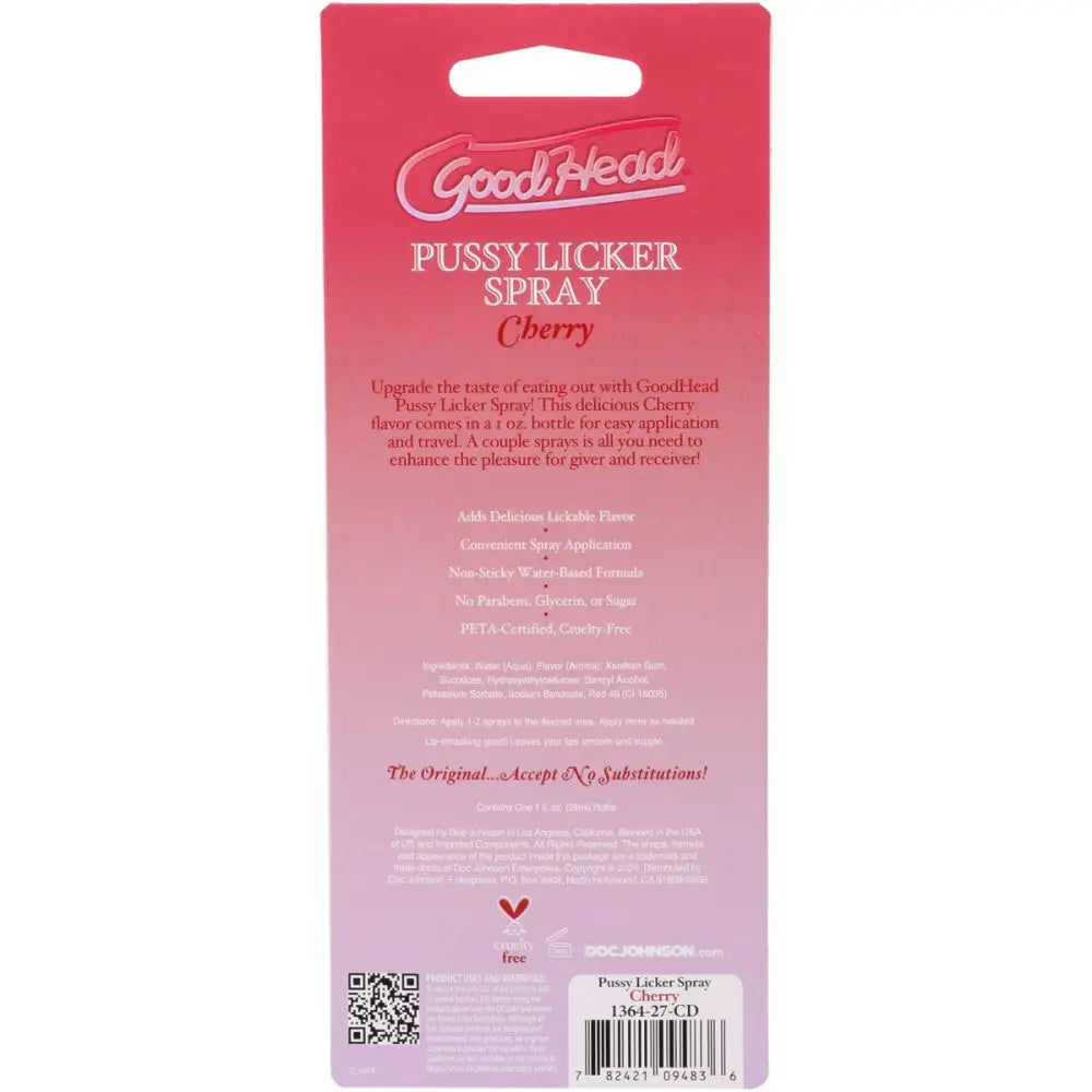 Goodhead Pussy Licker Spray Cherry - Save 35% - 1oz - Fast Shipping - Sale United Kingdom Stoke-on-trent