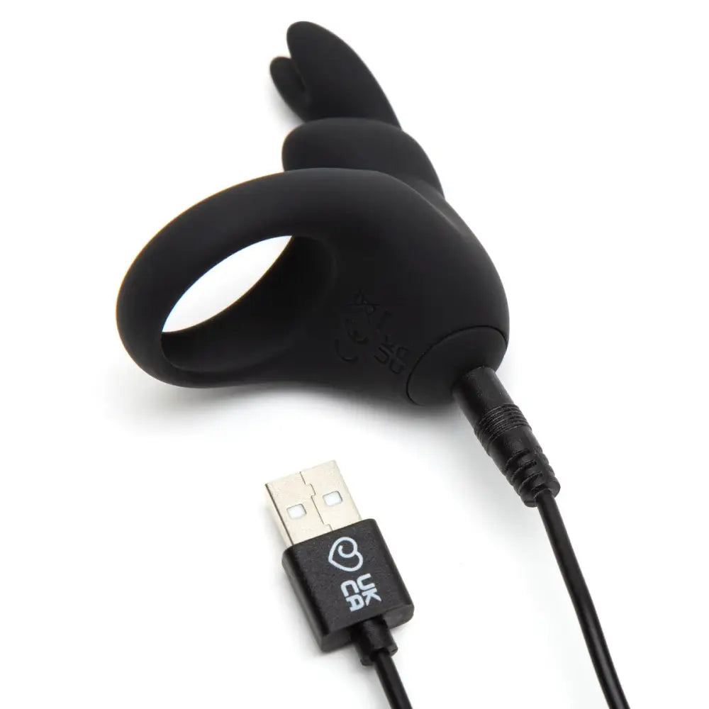 Happy Rabbit Rechargeable Vibrating Cock Ring - Black - Save 10% - Fast - Sale United Kingdom Stoke-on-trent