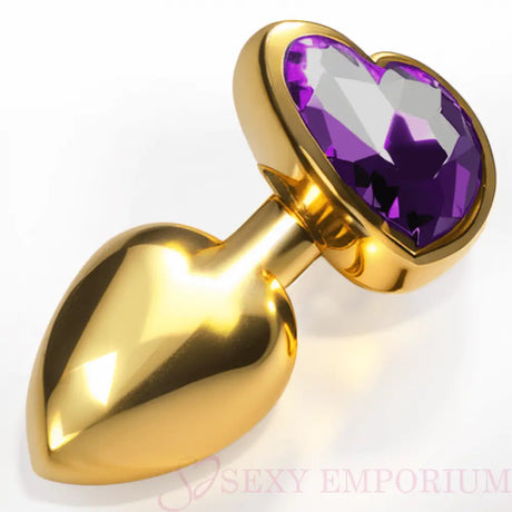 Heart Gold Butt Plug Purple - Save 20% - Fast Shipping - Sale United Kingdom Stoke-on-trent